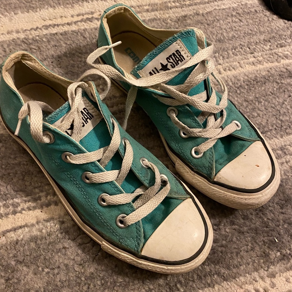 Aqua green converse